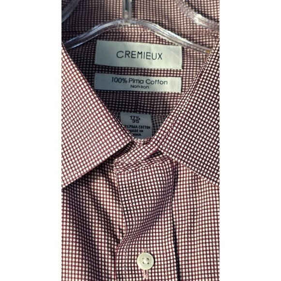 Cremieux Micro Gingham Check Button Down Dress Shirt 100% Pima Cotton Non Iron B - Picture 5 of 6